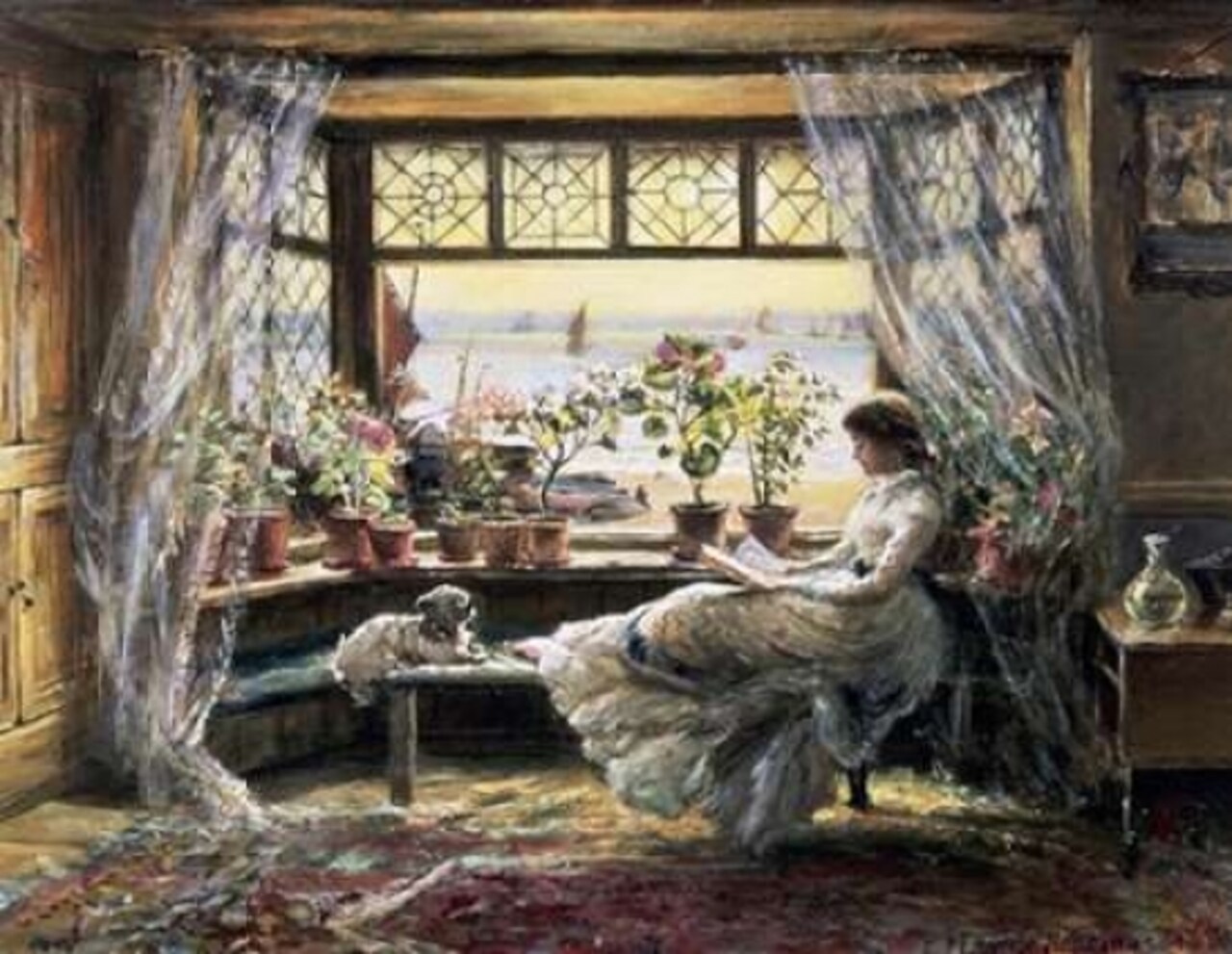 Reading by the Window Hastings Poster Print by Charles James Lewis - Item # VARPDX278224